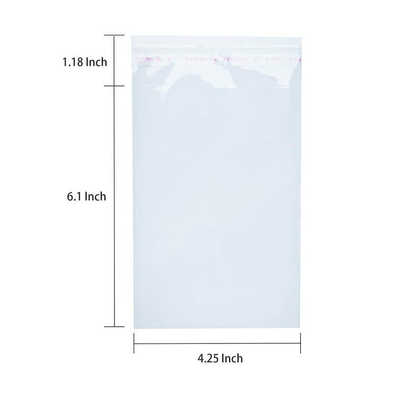Delatanus 200 PCS 4 x 6 Inch Clear Cellophane Cello Bags Thick 1.6-Mil Fits 4X6 Prints Photos Cards Candy Treats Cookie Clear Plastic Sleeves - Image 2